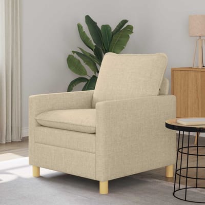 vidaXL - Bank - Crèmekleurig - 76 - x - 81 - x - 87,5 - cm - Stof