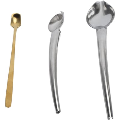 3 Stuks Koken Tekenen Decoratieve Lepels Multifunctionele Roestvrijstalen Koks Schilder Set voor Borden Taarten Koffie gray