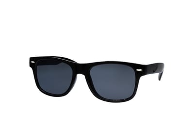 Hidzo Kinder Zonnebril Wayfarer Zwart - UV 400 - Zwarte Glazen