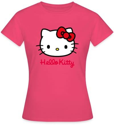 Hello Kitty Klassiek Portret Hello Kitty Tekst T-Shirt Dames