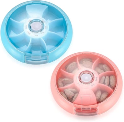 Famanu – Pillendoos set van 2 voor 7 dagen, compacte reisdoosjes met afzonderlijke vakken
