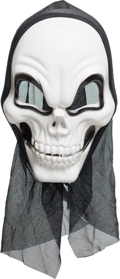 Partychimp Gezichtsmasker Skull Voor Bij Carnavalskleding Heren Carnavalskleding Dames Carnaval Accessoires Carnaval -Pvc-Zwart/wit- One-size