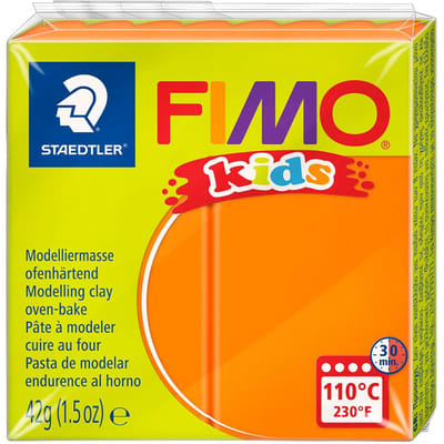 FIMO kids 8030 - ovenhardende boetseerklei - blokje 42 g - oranje