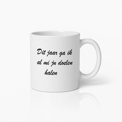 Motiverende Koffiemok – 'Dit Jaar Ga Ik Al Mijn Doelen Halen' Inspirerend Cadeau