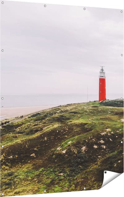 Gards Tuinposter Vuurtoren Texel - 120x160 cm - Tuindoek - Tuindecoratie - Wanddecoratie buiten - Tuinschilderij