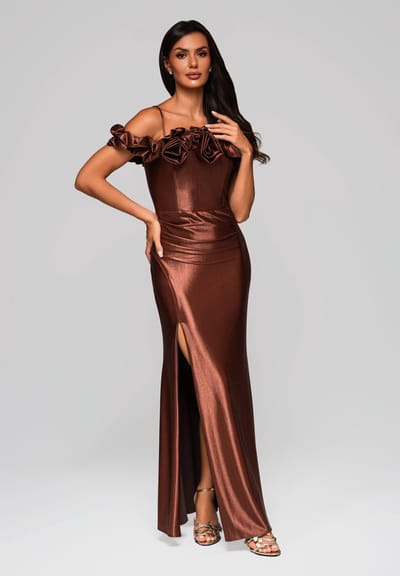 LARICA Jurk - Rits - Jurk Bruin XS
