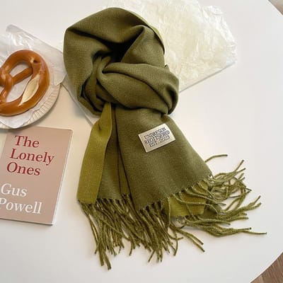 Mode Kasjmieren Sjaal Voor Vrouwen Warm Winter Effen Kleur Dubbelzijdig Wikkels Neckerchief Poncho Sjaal Pashmina Stola's 68x200 cm beige