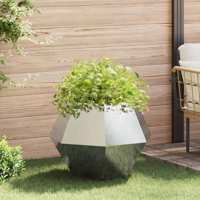 vidaXL Plantenbak zilver 75 x 75 x 60 cm Roestvrij staal