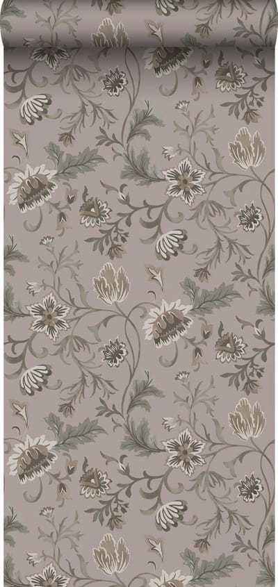 ESTAhome behang vintage bloemen oudroze - 50 x 900 cm - 139414