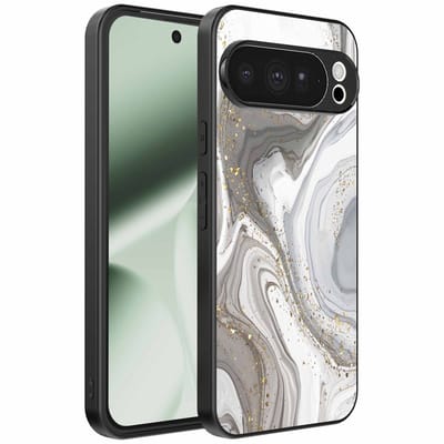 Geschikt voor Google Pixel 10 Pro XL Telefoonhoesje met marmer opdruk - TPU backcover case marble design - Zilver - Smartphonica geschikt voor Google Pixel 10 Pro XL