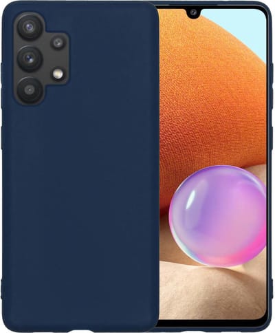 Hoesje - Geschikt voor Samsung Galaxy A32 4G - Sterk & Shockproof - Siliconen Case - Hoes Cover - Telefoonhoes - Donkerblauw