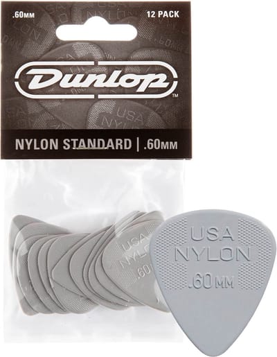 Dunlop - 44-P-60 - Nylon Plectra 0.60 Millimeter Lichtgrijs Set Van 12 Stuks Voor Gitaar