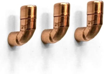 Koperen kapstok haken (set van 3) Wandhaak - Muurhaak - Ophanghaak - Handdoekhaak