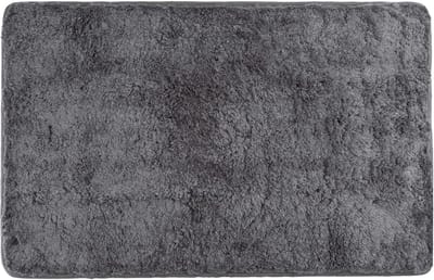 Dailygoody - Badmat - Microvezel - Antislip-onderkant - Antraciet - Zacht en wollig - Geschikt voor elke badkamer - 50 x 80 cm