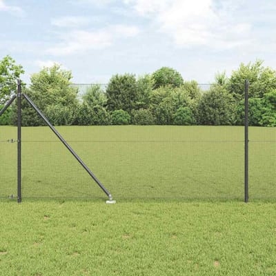 vidaXL - gelast - draadhek - met - grondpennen - 10 - x - 1 - m - PVC-gecoate - Staal - Mesh