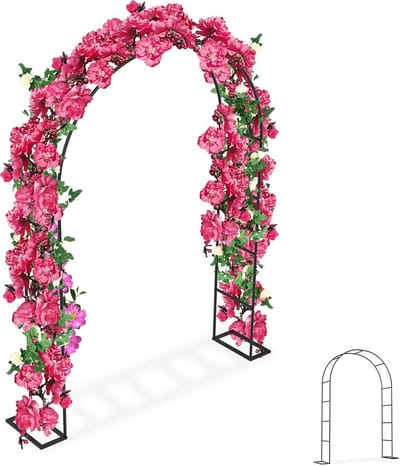 Stevige Metalen Tuinboog voor Klimplanten en Decoratie - Zwart