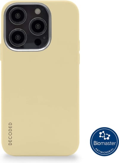 DECODED Siliconen Back Cover - iPhone 14 Pro - Anti-Bacterieel Hoesje - Magnetische Technologie van Apple - Licht Geel