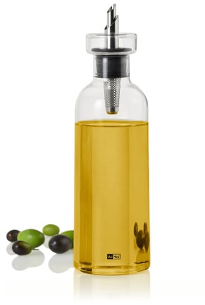 AdHoc AromaPour Olijfolie- en Azijnfles met Schenktuit – 500 ml – Transparant Glazen Oliedispenser met RVS Dop – Lekvrij & Precies Schenken – Tijdloos Design