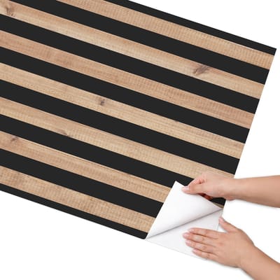 Coloray Meubel Wrap Folie - Bruin Meubelfolie - 75x150 cm - Decoratiefolie Zelfklevend Brede latten - Meubelfolie Zelfklevend - Minimalist Meubelfolie - Wrapfolie Keuken - Wanddecoratie - Achtergronden en patronen