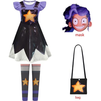 Jeu d'horreur pour enfants Temps de jeu Costume Cosplay Lily Robe Fille Chapitre 5 Lily Vêtements pour enfants Halloween Carnaval 110 black