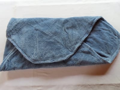 Wikkeldeken - Teddy - Blauw - 70x70 cm