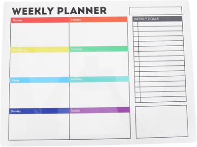 Weekplanner Whiteboard Sticker - Herbruikbare Kalender - Muur Planning - Zelfklevend PVC - 40x30 cm - Multi