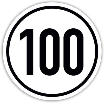 Thijox - Kavaro 100 km/u Sticker Aanhanger Personenauto Tempo 100 Caravan Plaquette 20 cm - Hoogwaardige Hardschuim Sticker voor Camping en Auto