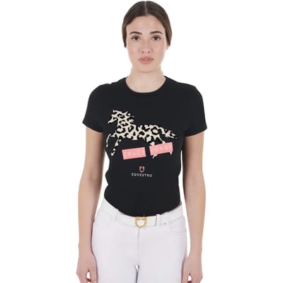 Katoenen dames-T-shirt Equestro Crazy Horse