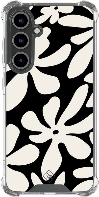Casimoda® hoesje - Geschikt voor Samsung Galaxy S25 FE - Noir Bloom - Shockproof case - Extra sterk - TPU/polycarbonaat - Zwart, Transparant