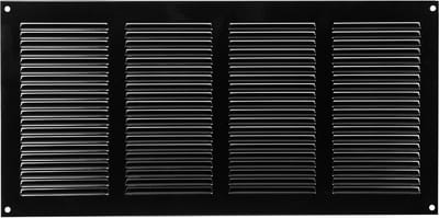 Paneir Airdesigns- metaal-400 x 200 -omgezette rand - opbouw - aanvoer & afvoer  - zwart
