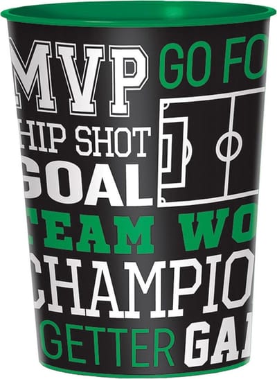 Amscan Feestbeker Voetbal Zwart/groen 473 Ml