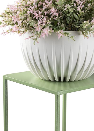 Modern Bloemenstandaard - Metaal - Groen - Geometrisch design - Lichtgewicht en stabiel - Voor binnen