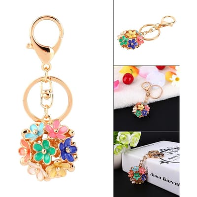 Joli Porte-clés Cœur Clé Strass Porte-clés Charme de Sac Pendentif Cadeau beige