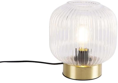 QAZQA karel - Art Deco Tafellamp - 1 lichts - H 220 mm - Goud/messing - Woonkamer | Slaapkamer | Keuken