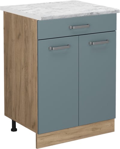 Vicco R-Line Keukenonderkast – 60 cm WB Marmer Blauw-grijs