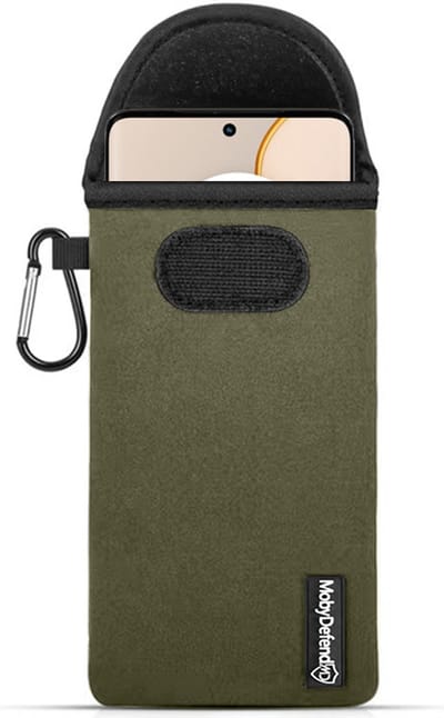 MobyDefend Hoesje - Geschikt voor Motorola Edge 50 - Neopreen Pouch Met Karabijnhaak - Insteek - Riemlus - Groen