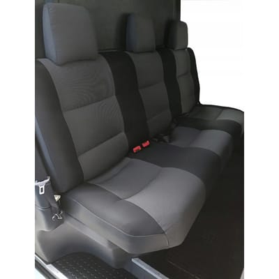 COMFORT Autostoelhoes Set - Op maat gemaakt - Geschikt voor Fiat Ducato, Citroen Jumper, Peugeot Boxer 2006-2025 - 6-osobowa (2+1+3) - Jacquard - T06 Antraciet/Zwart