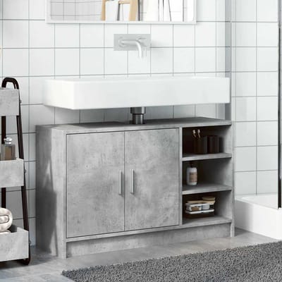 vidaXL - Wastafelkast - 90x29x55 - cm - bewerkt - hout - betongrijs
