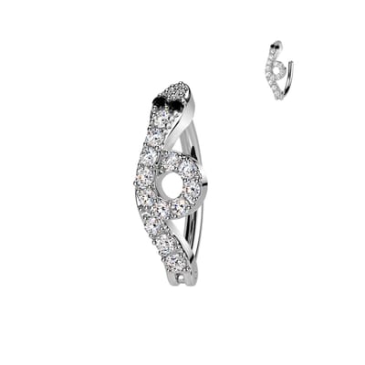 Piercing clicker front snake - zilver - LMPiercings