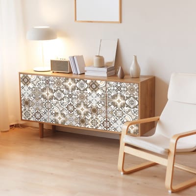 Meubeldecoratiestickers - 24 authentieke Leorenia cementtegel meubelstickers - 24 stickers 10x10cm