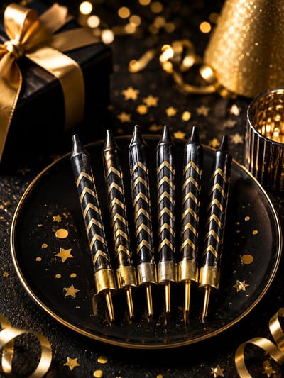 Verjaardagstaart kaarsjes – Zwart/Goud - Happy Birthday kaars – verjaardags kaars – gekleurde kaarsje – taartdecoratie – feest - taartversiering – feestartikel – verjaardagscadeau - taartaccesoires