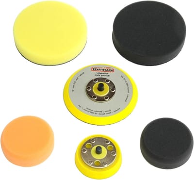 Polijstset Auto - Lakschijven Pads - Gedetailleerd Polijsten - Inclusief 75mm 125mm - 5/16 Schroefdraad - Geel Oranje Zwart
