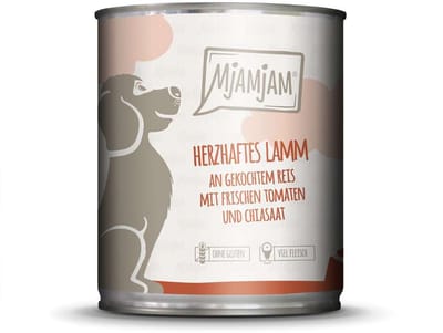 MjAMjAM Dog - Leckere Mahlzeiten Dose 6x800g | Lamm, Reis & Tomaten