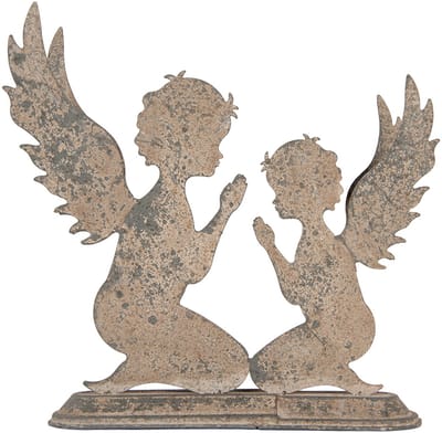 Clayre & Eef Decoratie Engel 33x8x32 cm Grijs Metaal