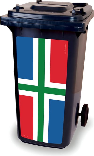 Container sticker - Groningse vlag - kliko sticker - afvalbak stickers - vuilnisbak - CoverArt
