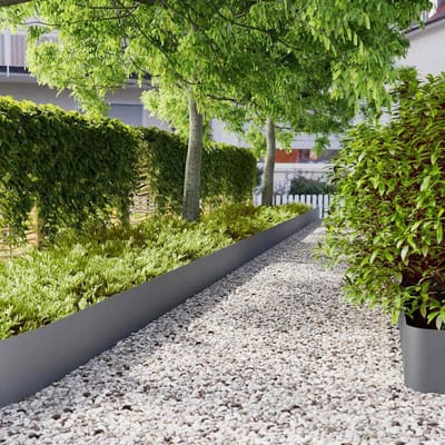 Gazonranden 10 stuks - Tuinranden staal - Tuin afbakenen - Flexibel insteeksysteem - 25x103 cm - Antraciet
