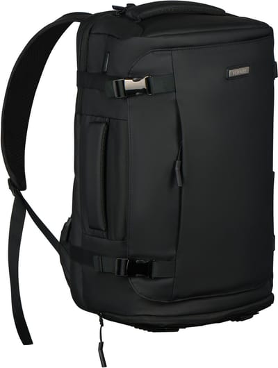 Voyare Horizon Rugzak – Cabine formaat KLM 50x30x20cm – Reistas & Weekendtas – Handbagage – Laptopvak & USB-aansluiting – Waterdicht – Dames en Heren – Zwart