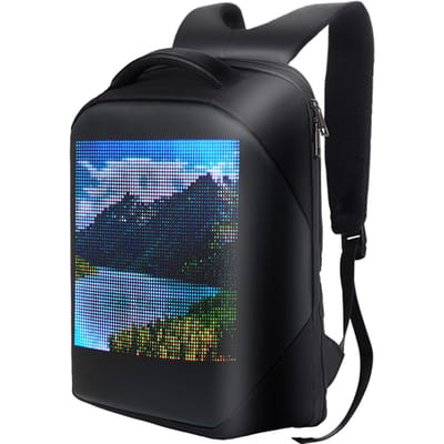 Sac à dos d'épaule LED écran couleur sac à dos de voyage pour ordinateur portable sac à bandoulière étanche pour sac à dos noir