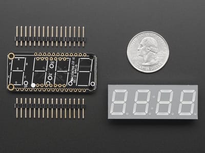 0.56 inch 4-Digit 7-Segment FeatherWing Display - Yellow Adafruit 3110