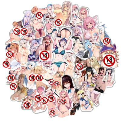 50 stuks Volwassen Anime Sexy Stickers Suncensored Decals ideaal voor Laptop Telefoon Sticker decoratie esthetisch